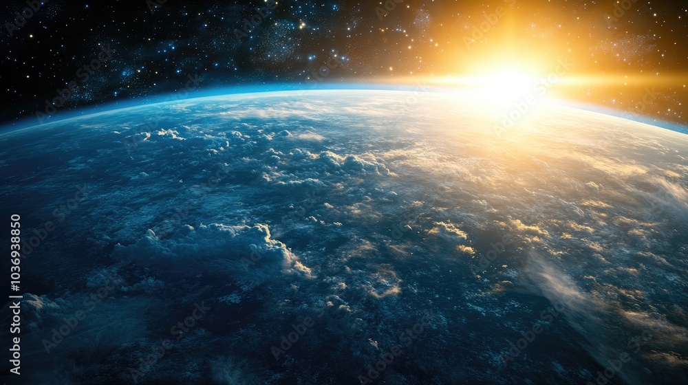 Amazing blue planet Earth in 3D cartoon rendering featuring clouds stars and sunlight showcasing a creative concept in space and cosmos Amazing blue planet Earth in 3D cartoon rendering featuring clouds stars and sunlight showcasing a creative concept in space and cosmos