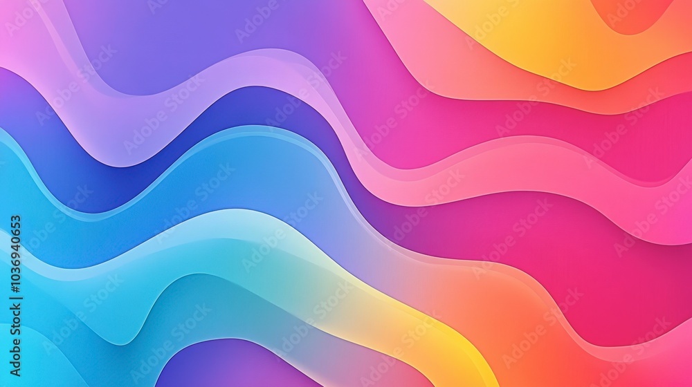 Vibrant Abstract Waves in Blue and Pink Tones Vibrant Abstract Waves in Blue and Pink Tones