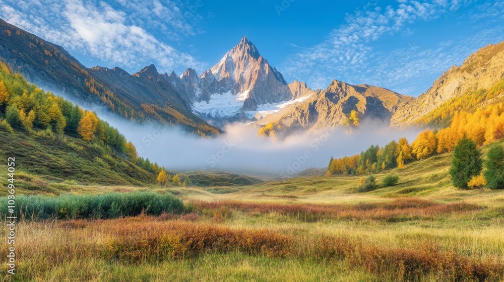 Majestic Mountain Landscape with Autumn Colors Majestic Mountain Landscape with Autumn Colors