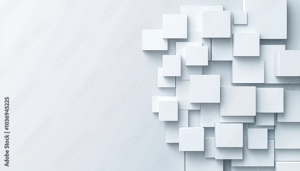 Abstract 3D white cube background depicting technology and communication concepts Abstract 3D white cube background depicting technology and communication concepts