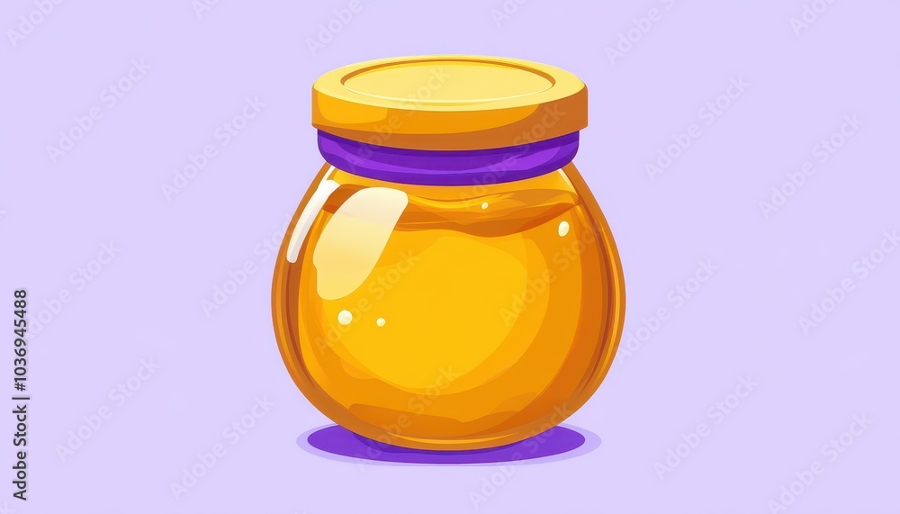 A vibrant jar of honey on a simple background ready for culinary delights A vibrant jar of honey on a simple background ready for culinary delights