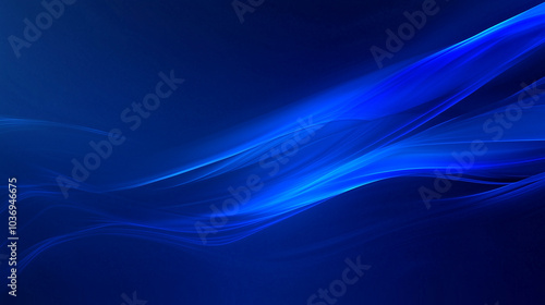 Abstract blue wave lines on a dark background..