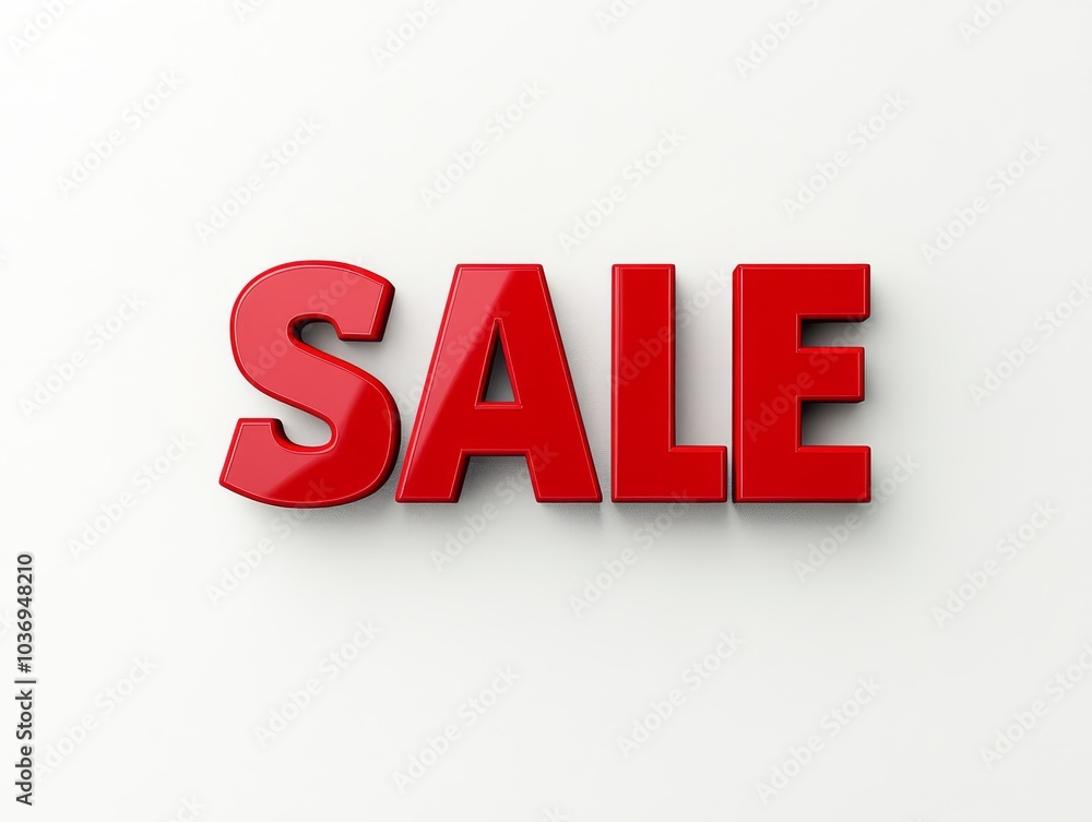 Sales lettering in large glossy shiny red letters on white background, illustration vector Sales lettering in large glossy shiny red letters on white background, illustration vector
