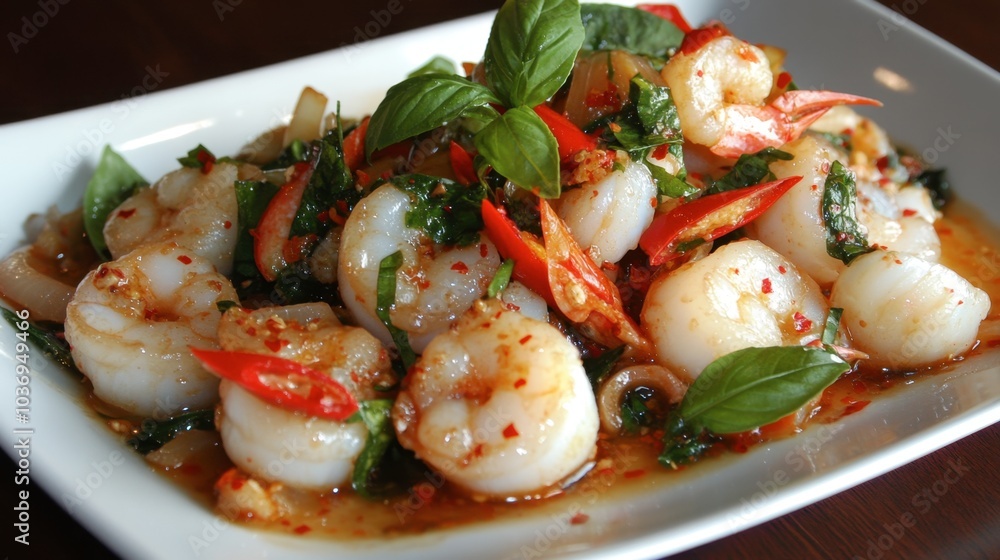 Delicious Shrimp Dish with Fresh Herbs and Spices Delicious Shrimp Dish with Fresh Herbs and Spices