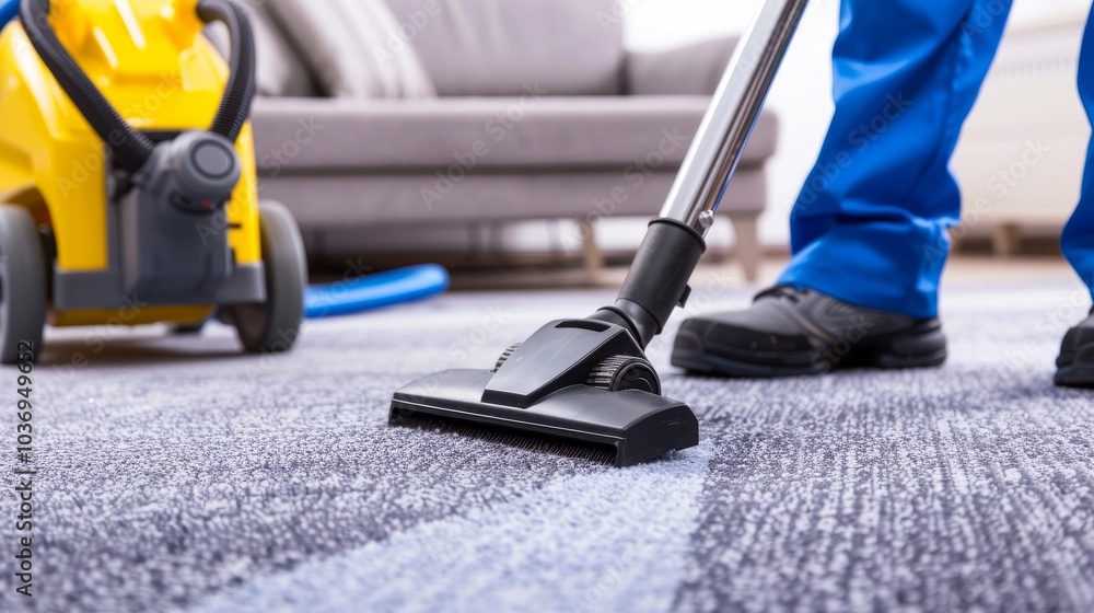 Dedicated Professional Cleaner Ensuring Impeccable Hygiene in a Commercial Setting Through Thorough Vacuuming Dedicated Professional Cleaner Ensuring Impeccable Hygiene in a Commercial Setting Through Thorough Vacuuming