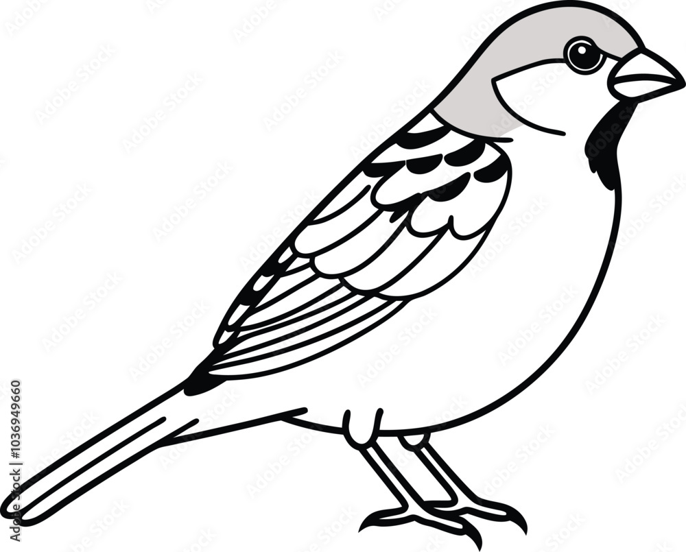 Fototapeta premium illustration of a bird Simple Vector Outline