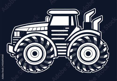 tractor on a white background vector
