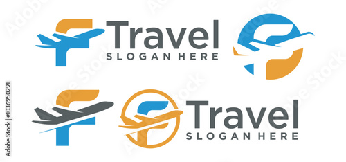 Initial letter F travel logo, travel agency logo, travel business logo concept.