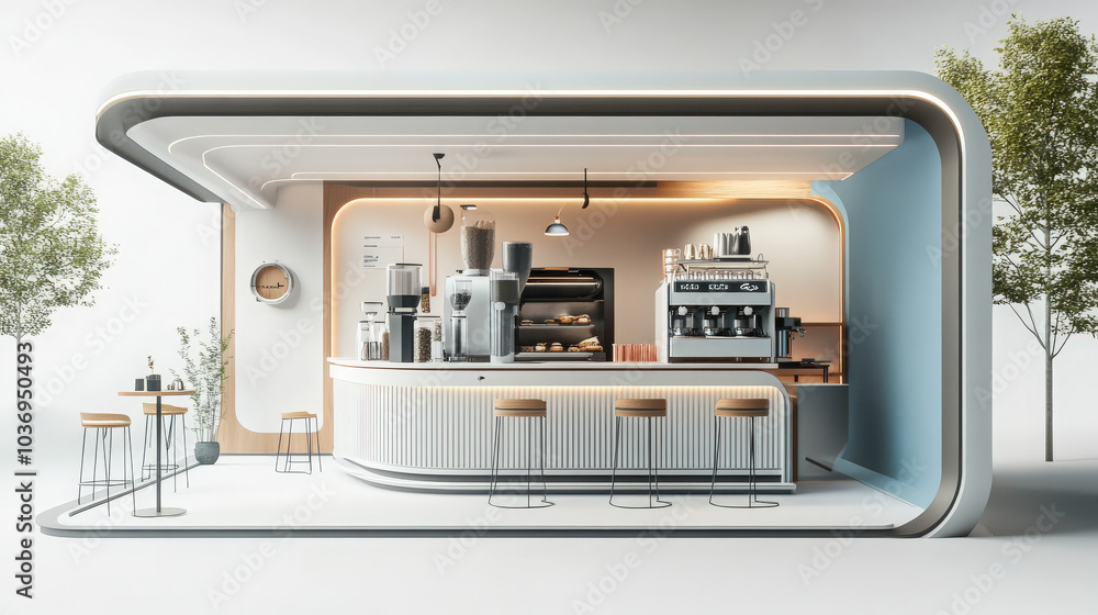 Fototapeta premium coffee shop design for the future 