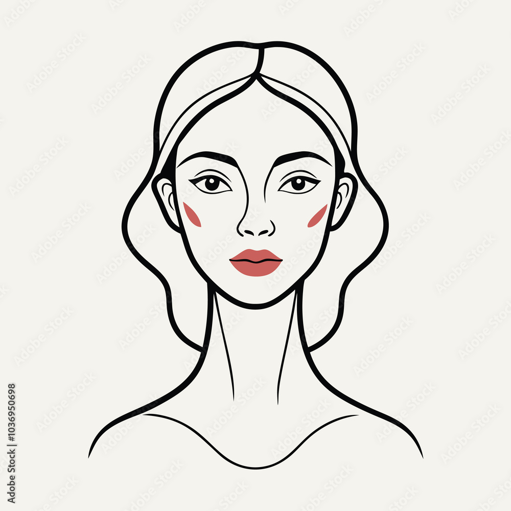 portrait of a woman in line art vector portrait of a woman in line art vector