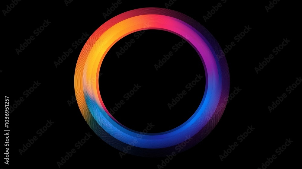 Vibrant Circular Color Gradient on Black Background Vibrant Circular Color Gradient on Black Background