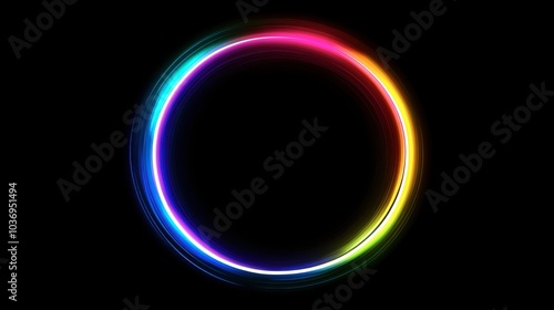 Vibrant Circular Light with Colorful Glow Effect