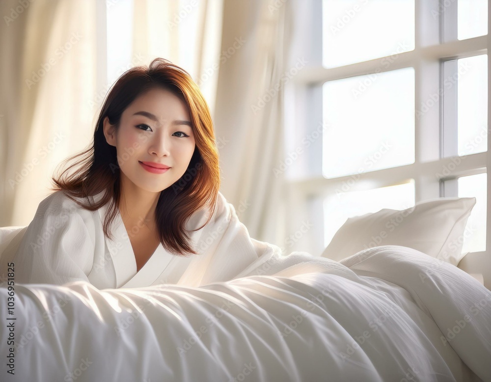 若い女性の起床 若い女性の起床