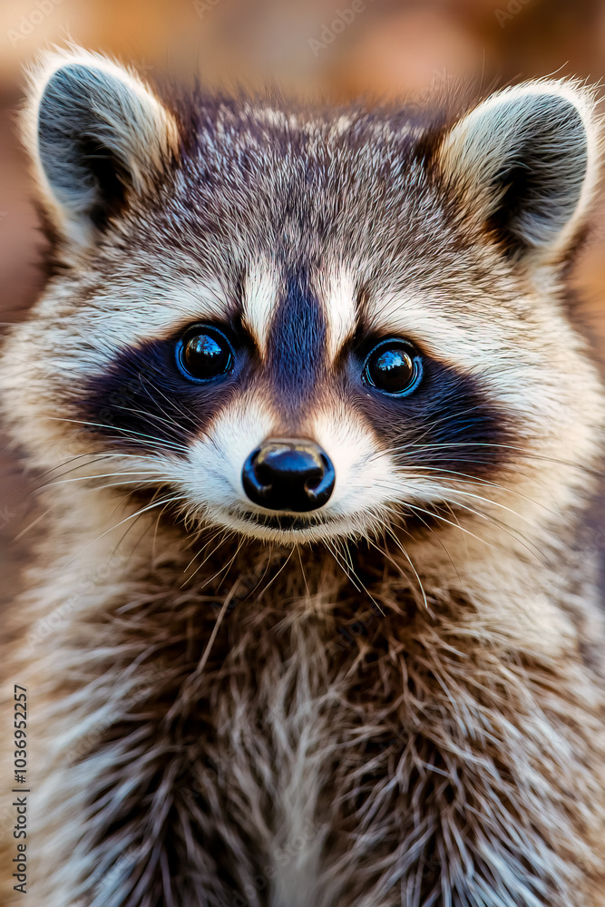 Raccoon portrait, close-up view, detailed fur texture, expressive eyes. Raccoon portrait, close-up view, detailed fur texture, expressive eyes.