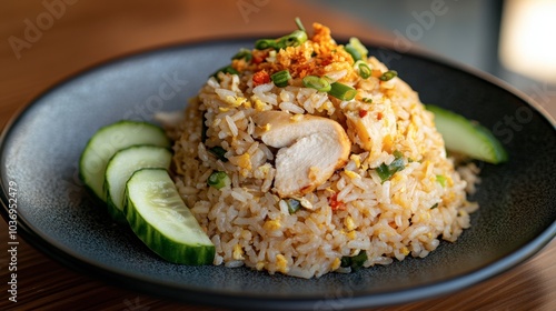 Delicious Chicken Fried Rice with Fresh Cucumbers