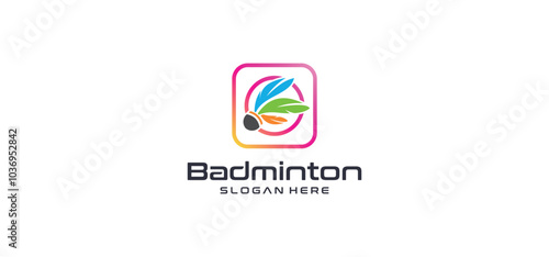 Badminton sports logo design, league matches, badminton sports tournaments.