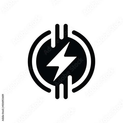 Electricity energy  coin emblem logo