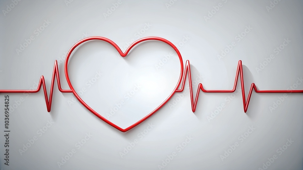 Heart-shaped pulse line on white background. Heart-shaped pulse line on white background.