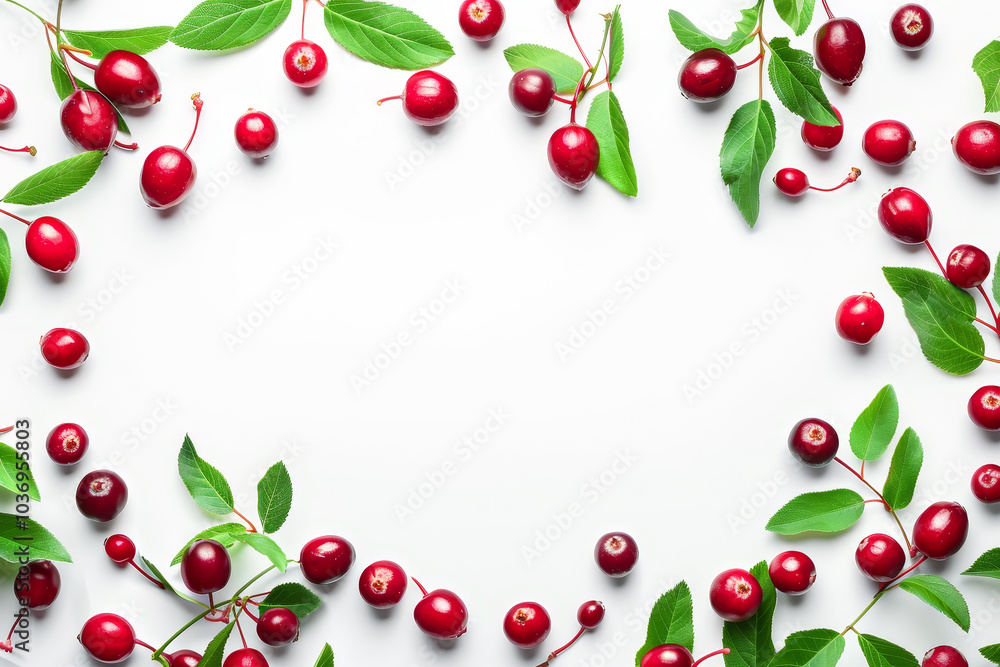A close up of red berries with green leaves surrounding them A close up of red berries with green leaves surrounding them