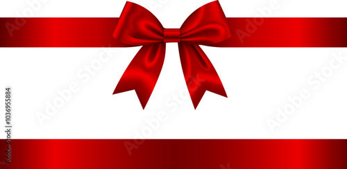 red bow with ribbon. red bow and ribbon for christmas and birthday decorations	