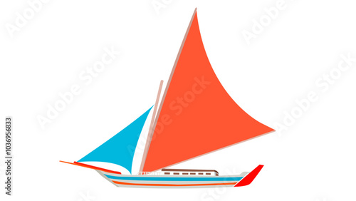 Illustration of a fisherman's sailing boat, São Luís Maranhão	