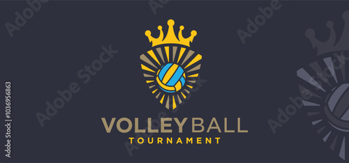 Volleyball sports logo design, club logo, league matches, volleyball sports tournaments.
