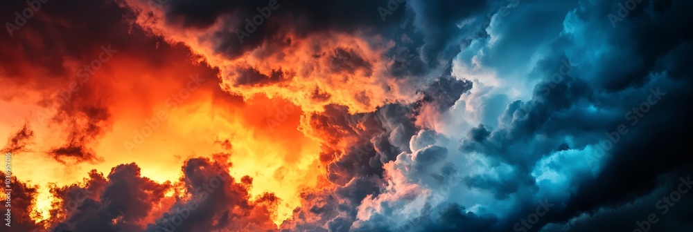 a vibrant orange-blue cloud a vibrant orange-blue cloud