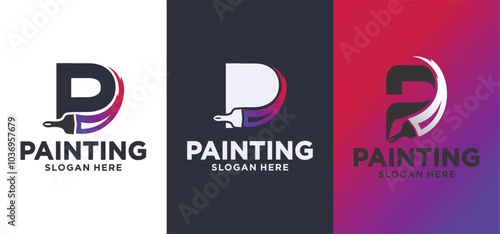 house painting logo, house painting service logo design, house painting consulting agency.