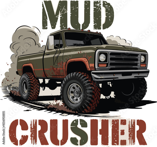Mud Crusher concept truck T-Shirt Design