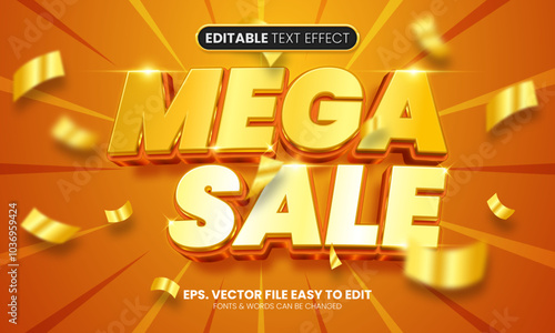 Mega sale promotion 3d editable text effect