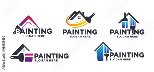 house painting logo, house painting service logo design, house painting consulting agency.