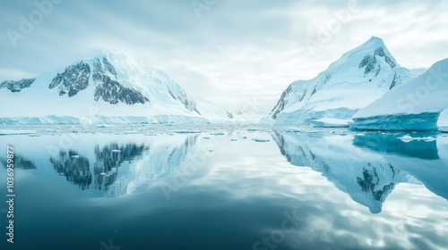 Wallpaper Mural Serene Ice Landscape with Reflections in Water Torontodigital.ca