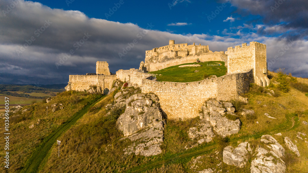 Aerial Drone Photography of Spis Castle: Slovakia's Majestic Medieval Stronghold Aerial Drone Photography of Spis Castle: Slovakia's Majestic Medieval Stronghold