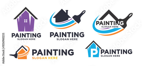 house painting logo, house painting service logo design, house painting consulting agency.