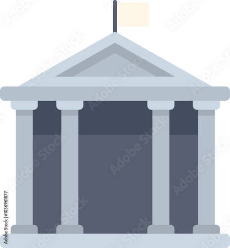 Government building with columns and a flag flying high, representing democracy and civic engagement