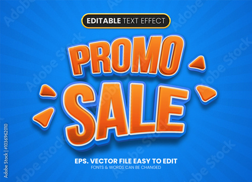 Promo sale promotion 3d editable text effect