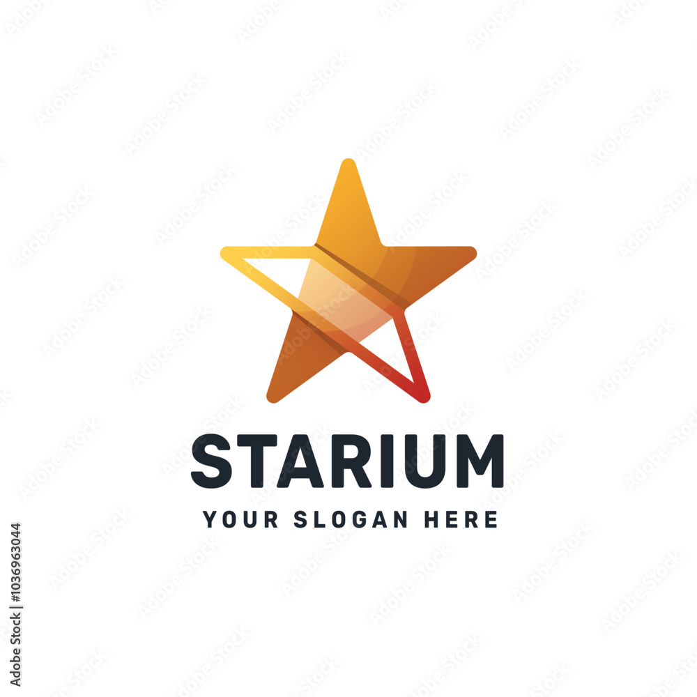 Obraz premium Star logo gradient colorful vector icon illustration