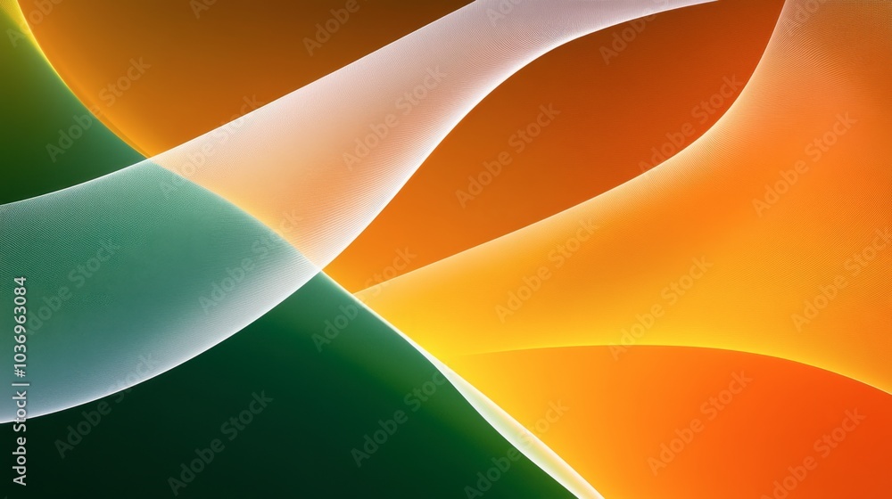 Abstract Waves in Orange and Green Tones Abstract Waves in Orange and Green Tones