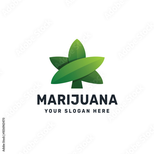 Marijuana logo gradient colorful vector icon illustration