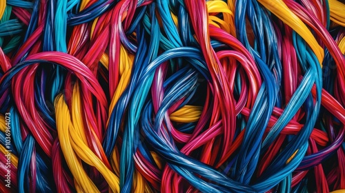 Colorful Wires in Abstract Pattern