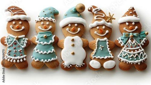 a group of gingerbread men in different colors