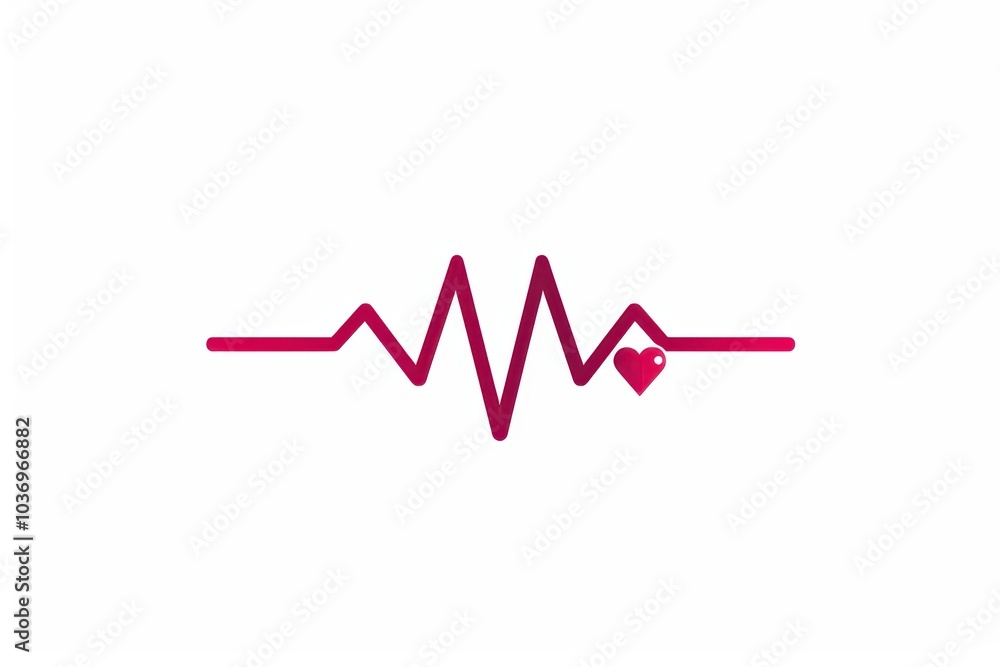 a pink heart beat line on a white background a pink heart beat line on a white background