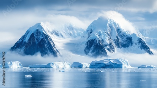 Wallpaper Mural Majestic Ice-Capped Mountains Under Cloudy Sky Torontodigital.ca