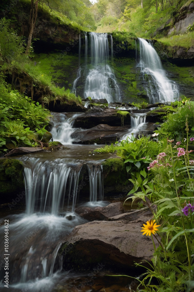 Obraz premium waterfall in the forest