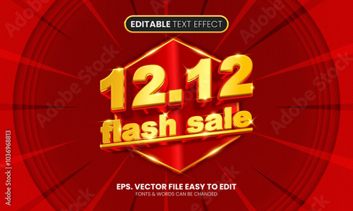 12.12 flash sale promotion 3d editable text effect