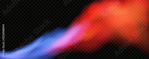 Red blue clouds effect. Cold and hot smoke texture. Abstract neon flame fog. Confrontation concept in sports boxing competition.