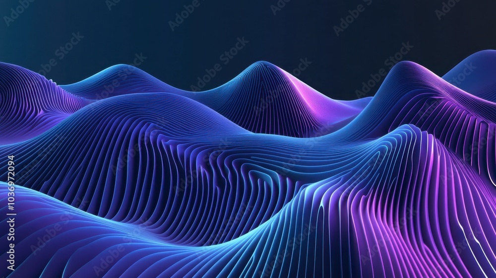 Vibrant Waves of Light in Abstract Landscape Vibrant Waves of Light in Abstract Landscape