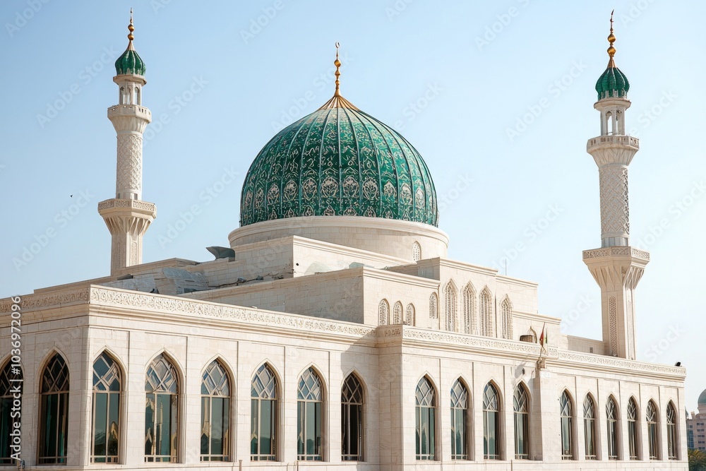 Fototapeta premium Beautiful mosque as a place of worship for Muslims created with Generative AI