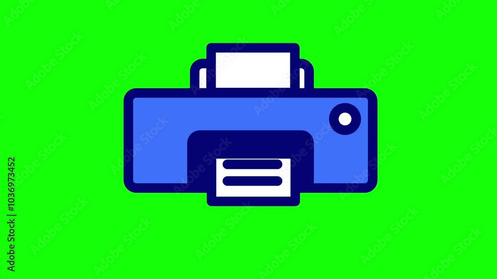 Looping animation of a printer scanning documents and printing them out highlights multi-functional printer capabilities in an engaging format Looping animation of a printer scanning documents and printing them out highlights multi-functional printer capabilities in an engaging format