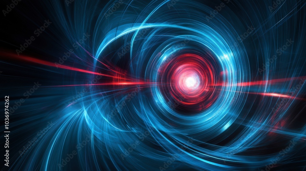 Abstract Energy Flow with Blue and Red Light Effects Abstract Energy Flow with Blue and Red Light Effects